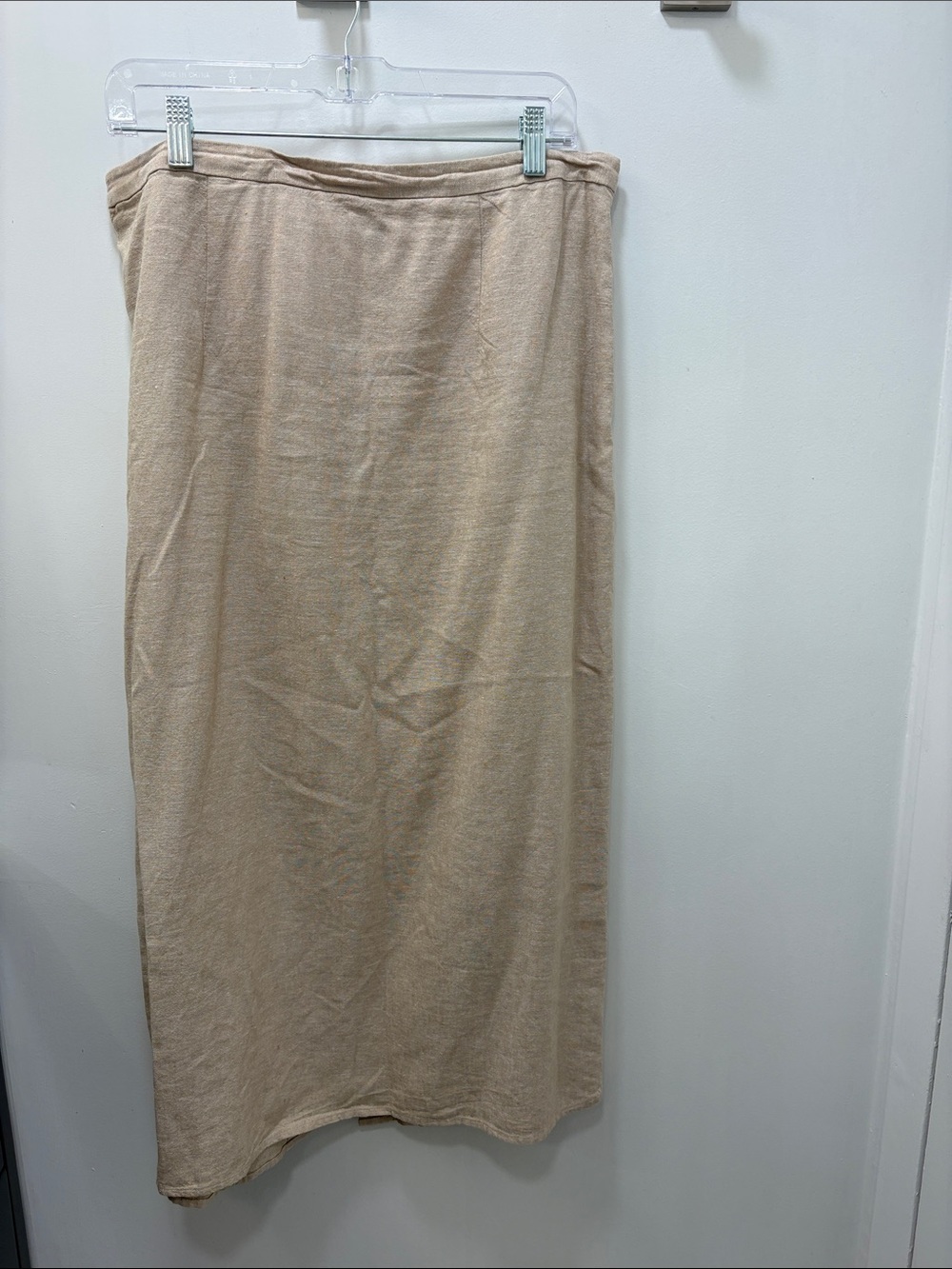 Old Navy Beige Midi Knit Skirt Linen